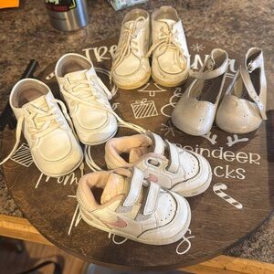 Set of four vintage baby shoes size 4